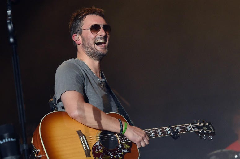 Eric Church performs during Pepsi's Rock The South Festival in 2018 Eric Church performs during Pepsi's Rock The South Festival in 2018