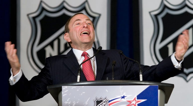 In this Jan. 24, 2009, file photo, NHL commissioner Gary Bettan gestures as he responds to a question during a news conference in Montrea In this Jan. 24, 2009, file photo, NHL commissioner Gary Bettan gestures as he responds to a question during a news conference in Montrea