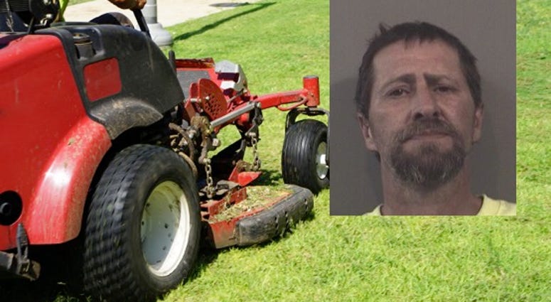 Barry Ridge, 46, was arrested Saturday, May 5, 2018, and charged with operating a lawn mower while intoxicated. Barry Ridge, 46, was arrested Saturday, May 5, 2018, and charged with operating a lawn mower while intoxicated.