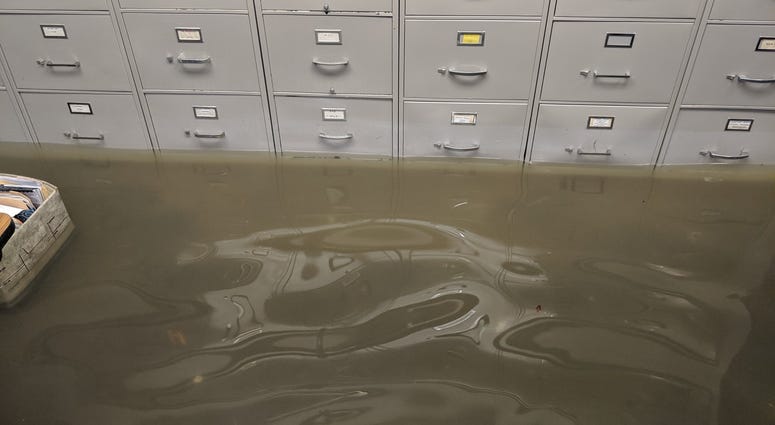 Flooding in basement of Crestwood City Hall on August 10, 2019 Flooding in basement of Crestwood City Hall on August 10, 2019