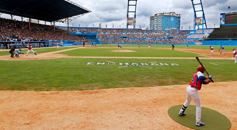 game between the Tampa Bay Rays and the Cuban National team game between the Tampa Bay Rays and the Cuban National team