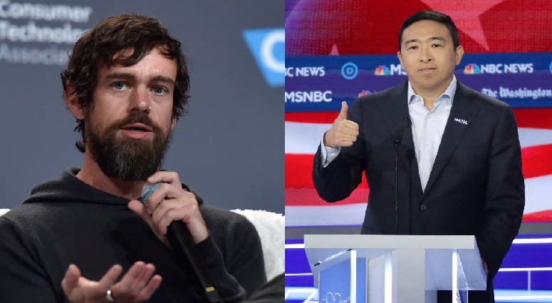 Jack Dorsey and Andrew Yang