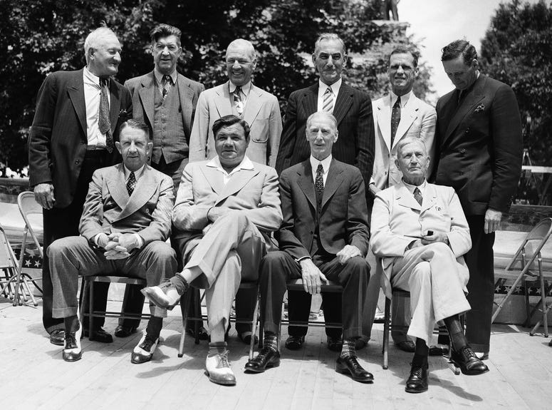 these baseball stars were pictured as they attended the dedication and their induction into the Baseball Hall of Fame in Cooperstown, N.Y. these baseball stars were pictured as they attended the dedication and their induction into the Baseball Hall of Fame in Cooperstown, N.Y.