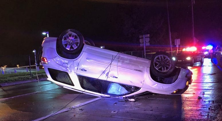 A stolen vehicle driven by two escaped Lincoln County inmates crashes on I-70 in St. Louis County after a high speed pursuit
