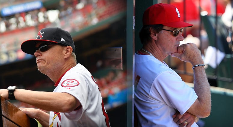 Cardinals manager Mike Shildt and former manager Tony La Russa. Cardinals manager Mike Shildt and former manager Tony La Russa.