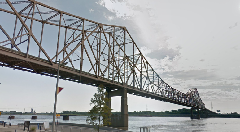 MLK Bridge connecting the north St. Louis river front to Illinois. MLK Bridge connecting the north St. Louis river front to Illinois.