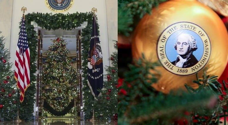 Christmas decorations at The White House. Christmas decorations at The White House.