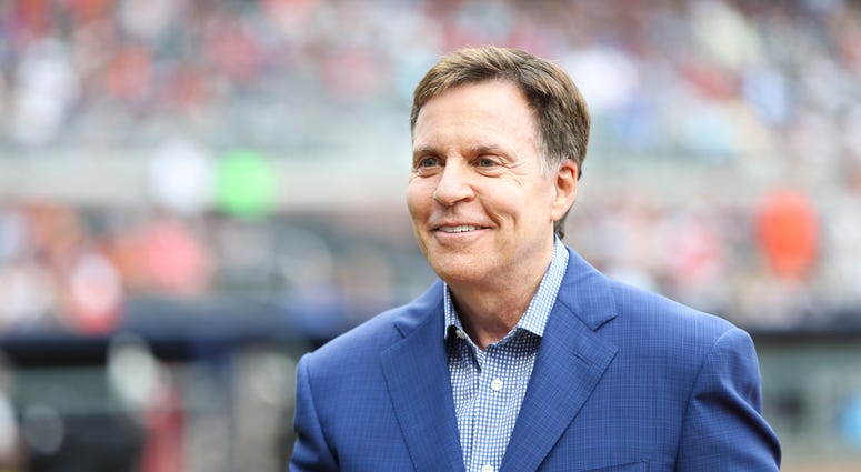 Sportscaster Bob Costas on the field before a game Sportscaster Bob Costas on the field before a game