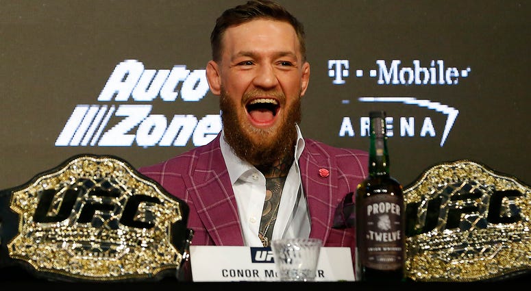 Conor McGregor during a press conference for UFC 229 Conor McGregor during a press conference for UFC 229