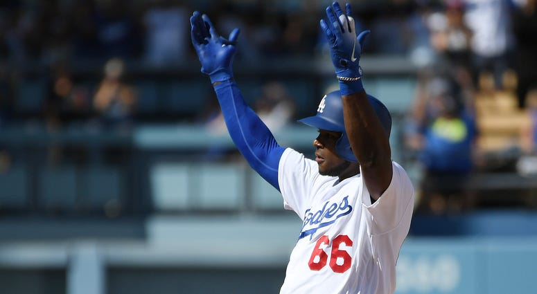 Los Angeles Dodgers right fielder Yasiel Puig Los Angeles Dodgers right fielder Yasiel Puig
