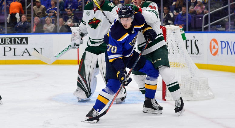 St. Louis Blues forward Oskar Sundqvist. St. Louis Blues forward Oskar Sundqvist.