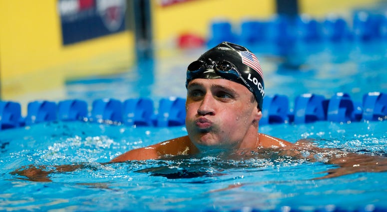 Ryan Lochte reacts after the mens 200 meter individual medley final Ryan Lochte reacts after the mens 200 meter individual medley final