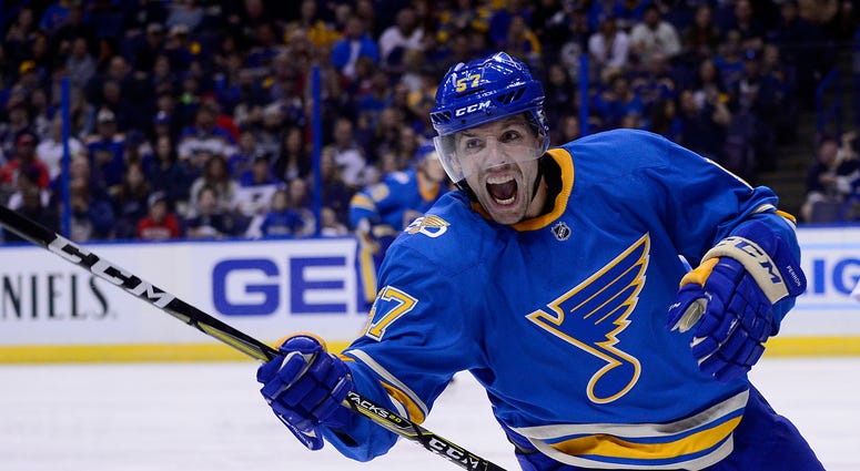 St. Louis Blues left wing David Perron St. Louis Blues left wing David Perron