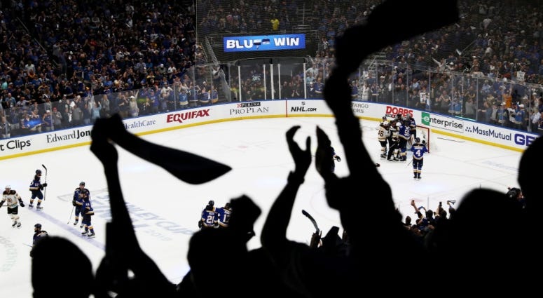 St. Louis Blues fans at Enterprise Center