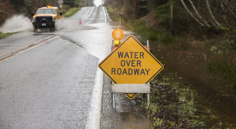 Flooded road Flooded road