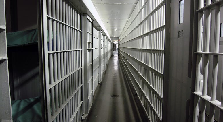 Jail cells in a city facility located in the southern United States.