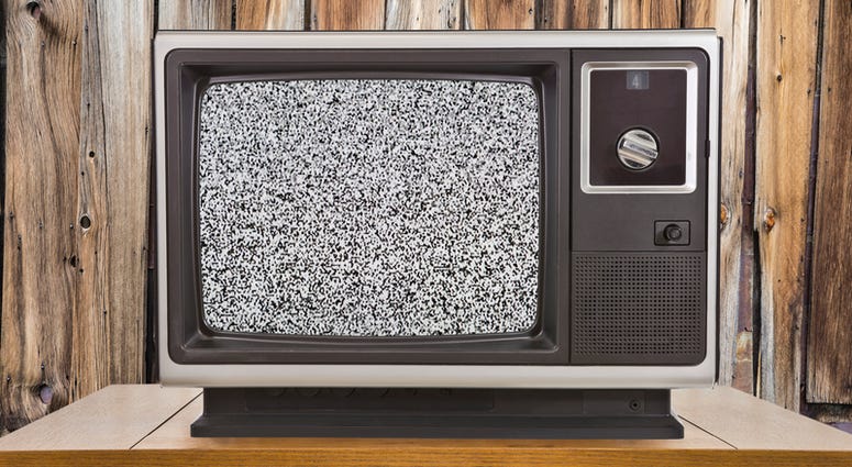 Old TV with static television Old TV with static television