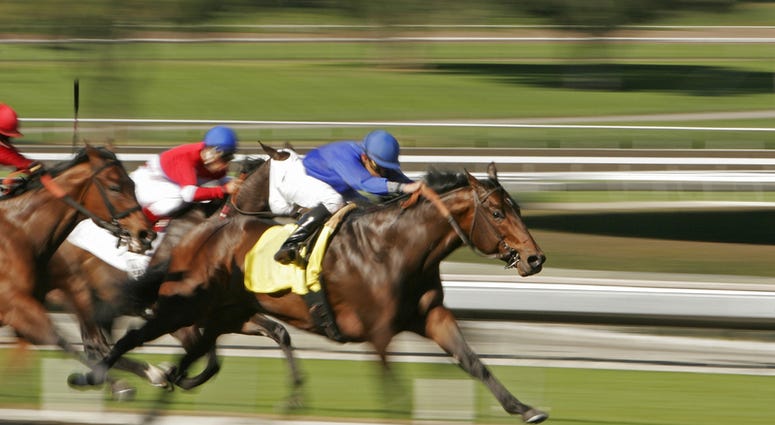 horse race Horse race shot a slow shutter speed to enhance motion effect.