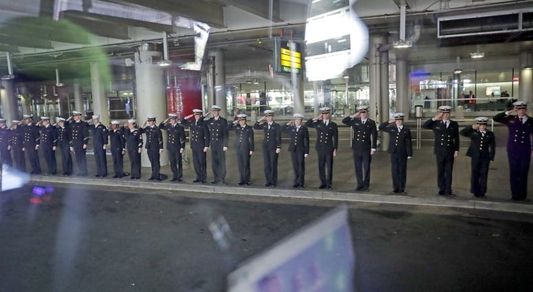 Midshipmen from the Naval Academy in Annapolis, Maryland