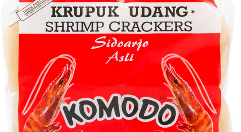 This is a package of krupuk udang--a family favorite. Over the years I have hunted these things down for my father in Asian stores all over. krupuk udang komodo shrimp chips comfort food family favorite