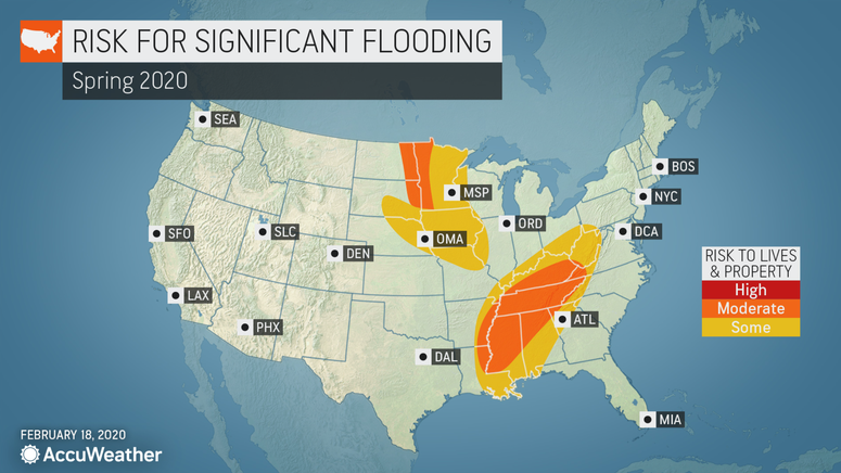 Long-range Spring forecast from AccuWeather - Flood risk