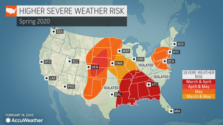 Long-range forecast from AccuWeather - Severe weather risk