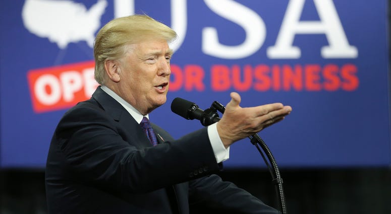 Feb. 5, 2018; Blue Ash, OH, USA; President Donald Trump tours and speaks at Sheffer Corporation.
