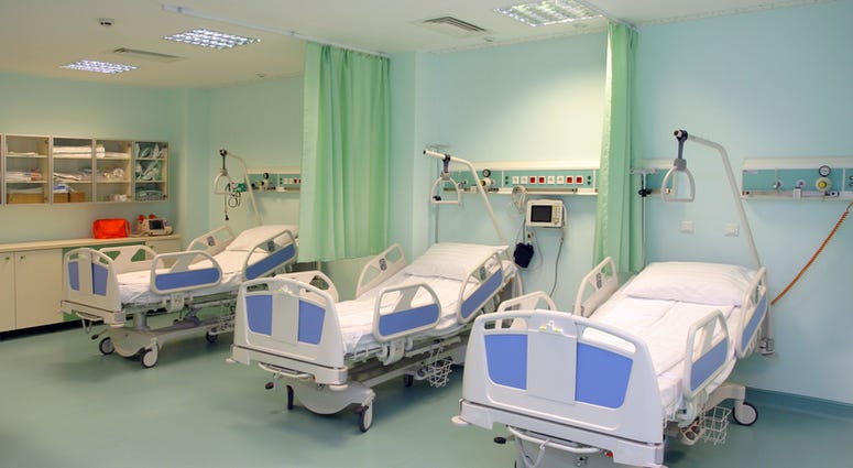 hospital A modern hospital saloon with beds.