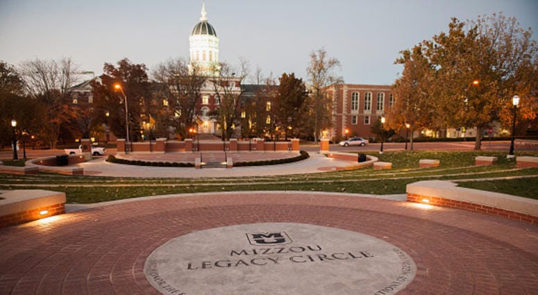 Mizzou Legacy Circle at the Mel Carnahan quad on the campus of University of Missouri - Columbia is seen on November 10, 2015 in Columbia, Missouri. The university looks to get things back to normal after the recent protests on campus that lead to the res