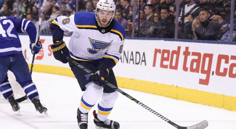 St. Louis Blues defenseman Joel Edmundson St. Louis Blues defenseman Joel Edmundson