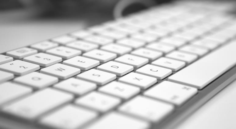 Computer keyboard up close. Shallow depth of field