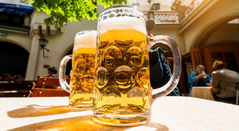 beer garden German beer in a beer garden