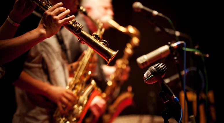 Jazz, music brass band plays jazz music