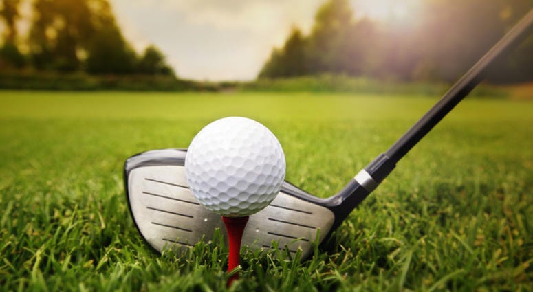 Golf Photo of Golf club and ball in grass