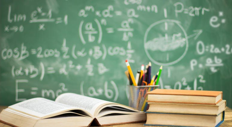school School books on desk