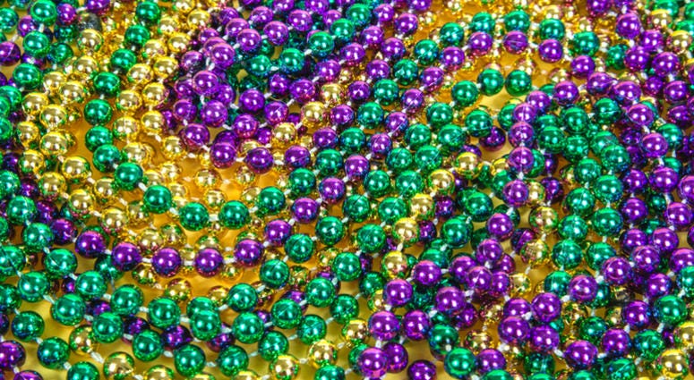 Colorful Mardi Gras beads