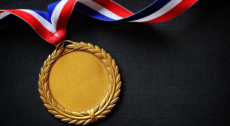 gold medal olympic looking gold medal