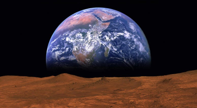 Mars vies of the Earth from Mars