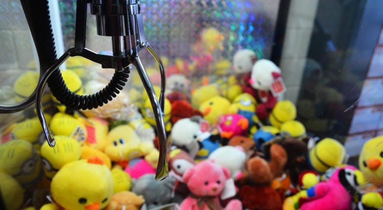 Claw vending machine with toys