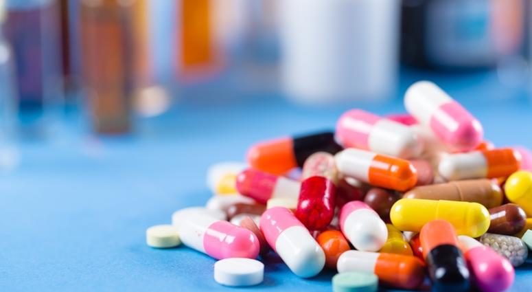 Prescription drugs a pile of colorful prescription drugs