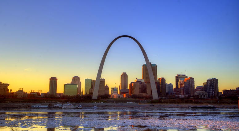 The St. Louis, Missouri Gateway Arch and skyline