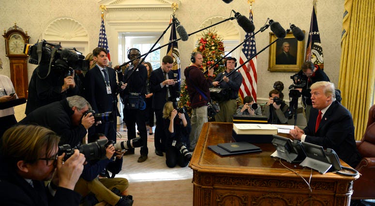 President Donald Trump makes remarks to the press after signing the $1.5 trillion tax cut bill in the Oval Office President Donald Trump makes remarks to the press after signing the $1.5 trillion tax cut bill in the Oval Office