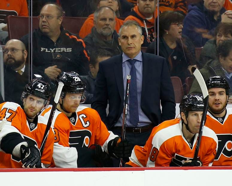 Craig Berube as Philadelphia Flyers head coach in 2014 Craig Berube as Philadelphia Flyers head coach in 2014
