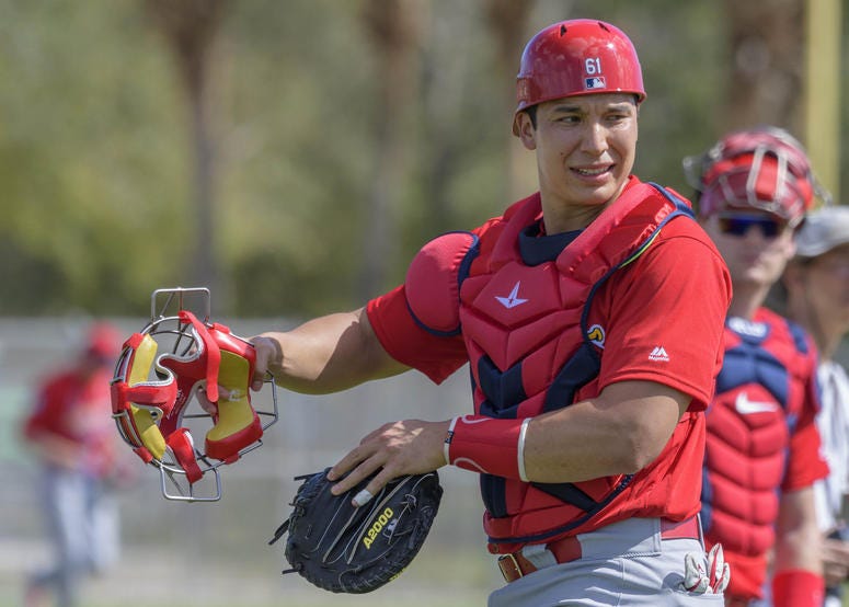 St. Louis Cardinals catcher Steven Baron St. Louis Cardinals catcher Steven Baron