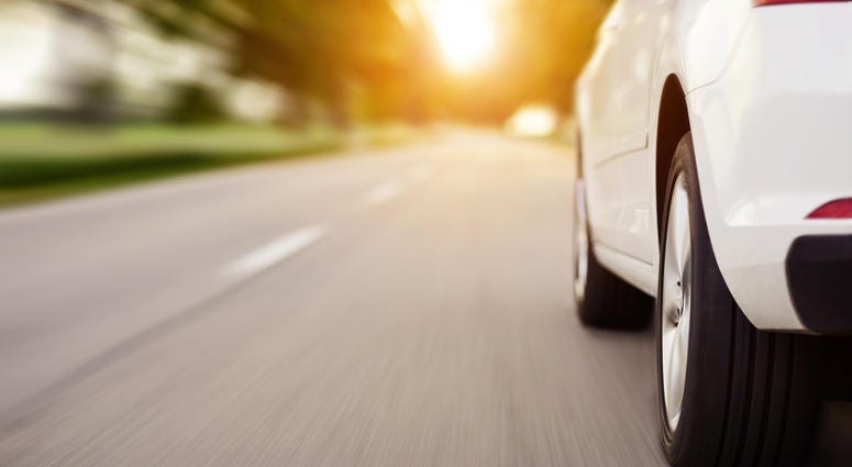 car driving on road
