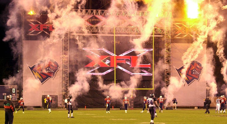Fireworks explode announcing the start of the XFL season in Orlando, Fla. on Saturday, February 3, 2001. Fireworks explode announcing the start of the XFL season in Orlando, Fla. on Saturday, February 3, 2001.