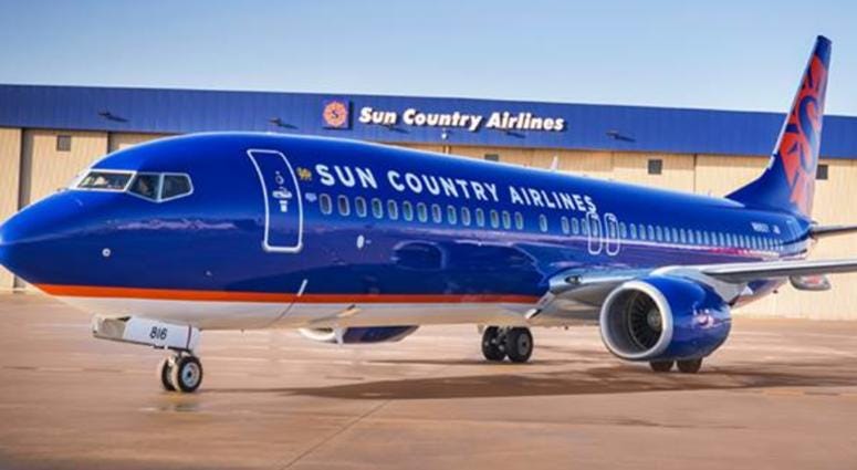 Photo of a Sun Country Airlines plane. Photo of a Sun Country Airlines plane.