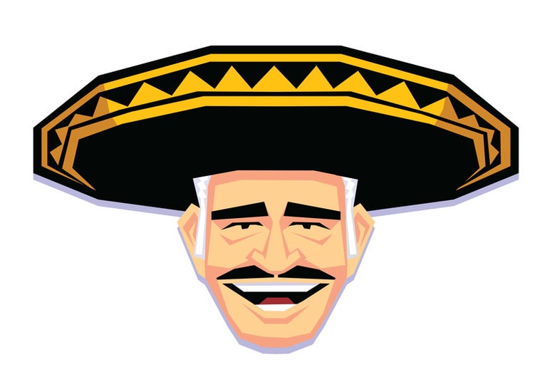Cajero de Oxxo Igualito a Chente Fernández Se Vuelve Viral Mariachi Character Isolated On White Background