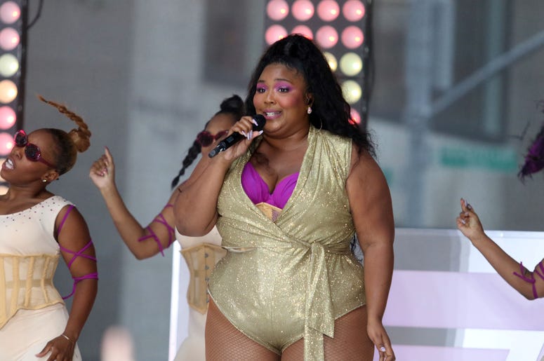 Lizzo performing live in concert on NBC's TODAY Show, at Rockefeller Plaza in New York (Photo by PA Images/Sipa USA)