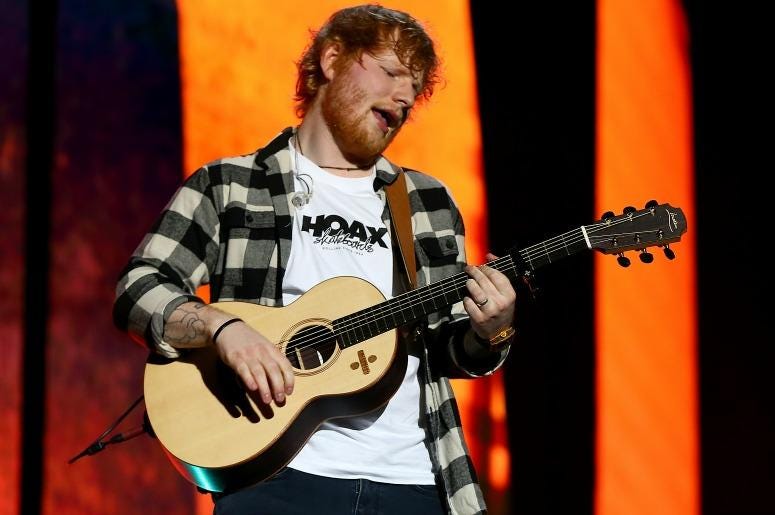 Ed Sheeran performing in Perth Ed Sheeran performing in Perth